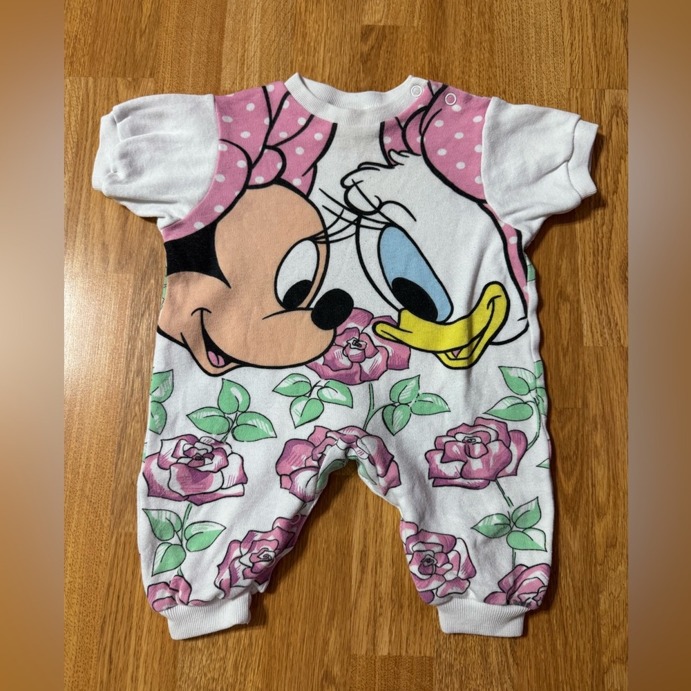 Vintage Disney Minnie Mouse Daisy Duck Romper Roses please read description